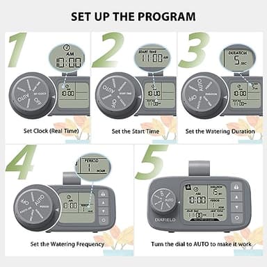 DIAFIELD Automatic Watering System for 15 Potted Plants, Indoor Watering System for Plants, Automatic Drip Irrigation Kit with 30-Day Programmable Water Timer, Power Supply & No Battery Backup - Image 6