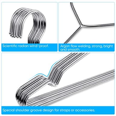Fayleeko Wire Coat Hangers 40 Pack Strong Heavy Duty Stainless Steel Metal Ultra Thin Space Saving Clothes Hangers 16.5 Inch - Image 3