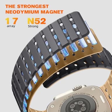 Bandletic Compatible with Apple Watch Ultra 2 Bands for Men Women, Rugged Magnetic Silicone Sport Strap for iWatch 49mm(Ultra 3/2/1),46mm(11/10),45mm(9/8/7),44mm(SE3/SE2/SE/6/5/4),42mm(3/2/1) - Image 4