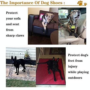 XSY&G Dog Boots,Waterproof Dog Shoes,Dog Booties with Reflective Rugged Anti-Slip Sole and Skid-Proof,Outdoor Dog Shoes for Medium Dogs 4Pcs-Size 1 - Image 5