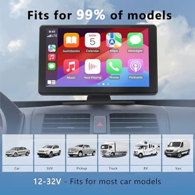 XBAY 9" Carplay Screen for Car, Support Apple Carplay & Android Auto, 4K Dash Cam, 1080p Backup Camera DVR, Car Audio Receivers GPS Navigation Airplay/Super Link, Bluetooth, FM, Siri. - Image 8