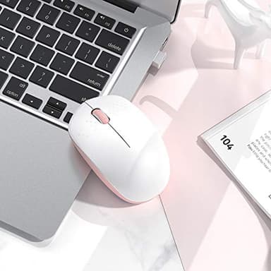 seenda Wireless Mouse, 2.4G Noiseless Mouse with USB Receiver Portable Computer Mice for PC, Tablet, Laptop, Notebook - Pink & White - Image 7