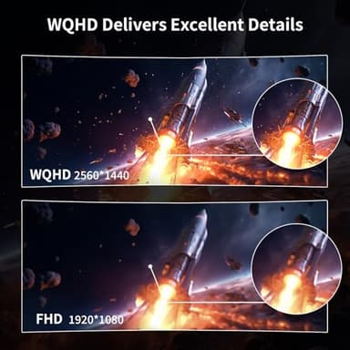SANSUI 32-Inch Curved Gaming Monitor WQHD 2560 x 1440 180Hz Curved 1500R -Fast VA,1ms(OD), HDR, 300nits, sRGB 125%, DCI-P3 95%, FreeSync, HDMI x2, DP1.4x2(DP Cable Included) - Image 8
