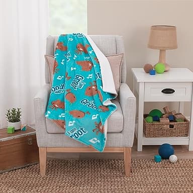 NOJO Marvel I Am Groot Blue and Brown Super Soft Sherpa Baby Blanket - Image 4