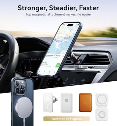 Opxyl Magnetic for iPhone 16 Pro Max Case Compatible with MagSafe, [16FT Drop Protection] Shockproof 16 ProMax Phone Case for MagSafe Wallet Sleeve, Magnetic Car Holder, Magnetic Charger, Black - Image 2