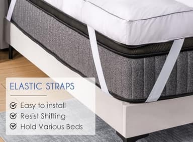 Marine Moon Twin XL Mattress Topper, Cooling Plush Bed Topper Soft Thick Pillow Top Mattress Toppers, 3 Inch Feather Down Alternative Pad Cover for College Dorm, Back Pain Relief, XL Twin 39" x 80" - Image 7