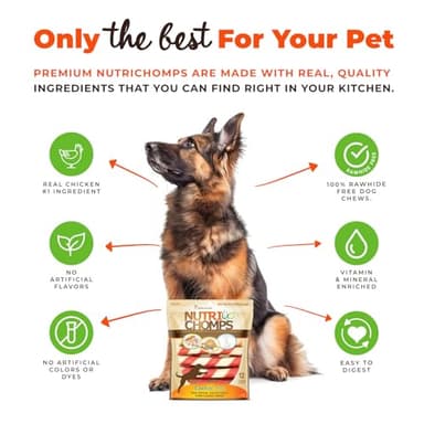 NutriChomps Dog Chews – 6-inch Twists, Easy to Digest, Rawhide-Free Dog Treats, Healthy, 12 Count, Real Chicken, Peanut Butter and Milk flavors - Image 3