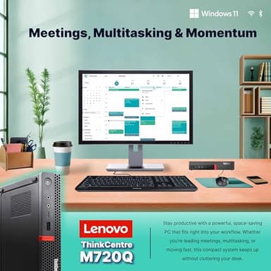 Lenovo M720Q ThinkCentre Mini PC | Windows 11 Pro | Intel i5-8400T | 32GB RAM + 1TB NVME | 5G WiFi + BT | Home or Office Micro Desktop Computer (Renewed) - Image 7