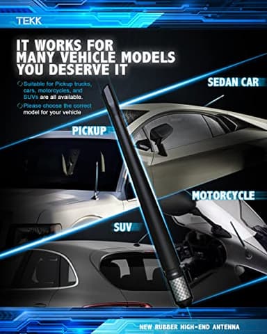 TEKK Carbon Fiber Short Antenna Compatible with 2008-2025 Chevy Silverado 1500/7.9 Inches Premium Flexible Rubber/Designed for Enhance FM/AM Radio Signal Reception - Image 7