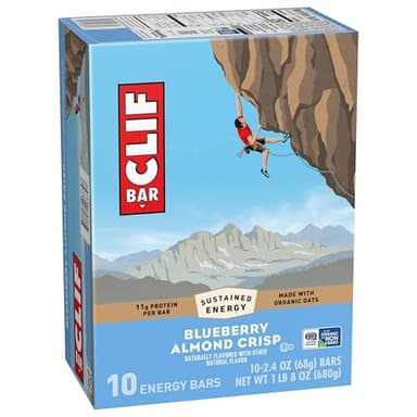 CLIF BAR - Blueberry Almond Crisp - Made with Organic Oats - Energy Bars - Non-GMO - Plant Based Protein Bars (10 Pack) - Image 10