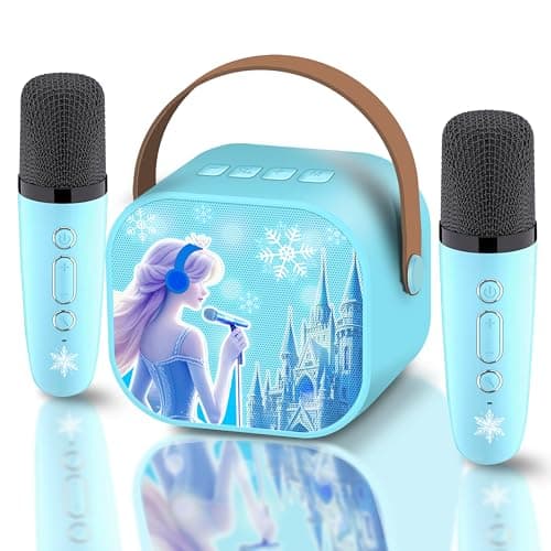 Mini Karaoke Machine for Kids Froze Toys for Girl Princess Toys 3 4 5 6 7 8 9 10 Year Old Girl Birthday Gifts Kids Toys Toddler Wireless Microphones - Image 1