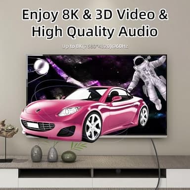 GELRHONR 8K Mini HDMI to HDMI Cable, 90 Degree Mini HDMI Male to HDMI Male 48Gbps High Speed Support 8K@60Hz Video4K@144Hz for Camera, Camcorder HDTV Laptop (UP Angle 1M) - Image 6