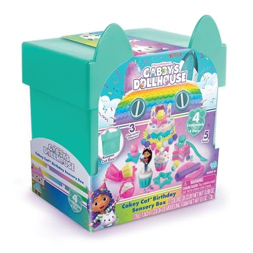 Canal Toys Gabby’s Dollhouse ™ Large Cakey Cat™ Birthday Sensory Box! Get Ready for a paw-Some Party by Sculpting Pretend Party Treats! Age 4+ - Image 1