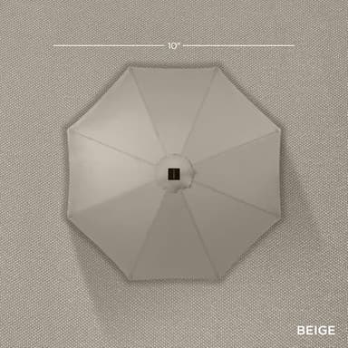 Best Choice Products 10ft Solar Polyester LED Lighted Patio Umbrella w/Tilt Adjustment and UV-Resistant Fabric - Beige - Image 5