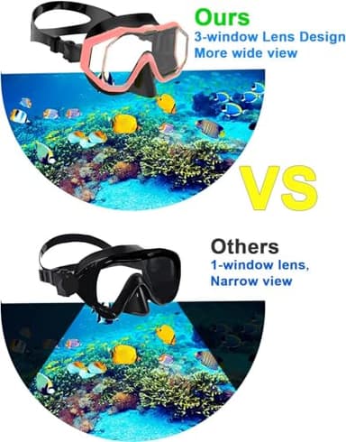Bairuifu Kids Swim Goggles for Kids 4-16, Anti-Shattered Lens/Anti-Fog / 180 Panoramic View/Nose Cover Swimming Goggles - Image 3