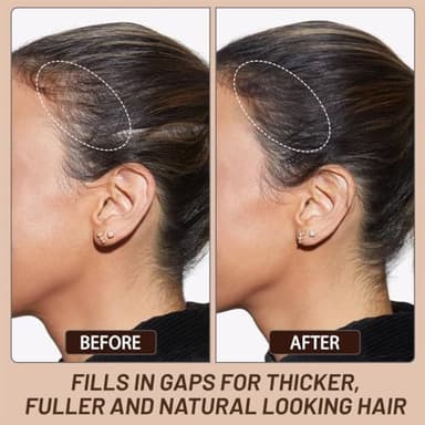 VOLLUCK Root Touch up Powder, Instant Hairline Powder for Thinning Areas and Gray Hair Coverage, Natural and Non-greasy Root Cover up for Women and Men (Dark Brown, 0.35 Ounce) - Image 3