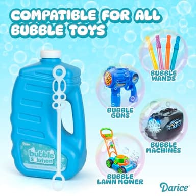 Darice 2 Pack 128oz Bubble Solution Refill for Bubble Machines & Blowers - Easter, Weddings, Birthdays, Outdoor - 4 Big Bubble Wands Included - Non-Toxic Safe for Toddlers & Kids, Colors May Vary - Image 3