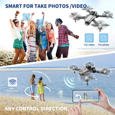 Drone, Drones with camera for adults 4k, Drones for kids 8-12, Brushless Motor, FPV Foldable Drone, Carrying Case, 40 mins Battery Life, Christmas gifts, 360° Flip, APP Control - Image 6