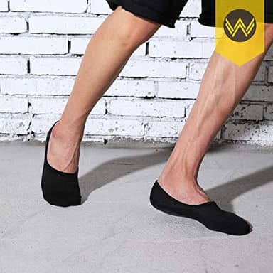 WANDER No Show Socks Mens 7 Pairs Cotton Thin Non Slip Low Cut Mens Invisible Casual Socks (7black, Size 9-11) - Image 6