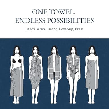 LANE LINEN Turkish Beach Towels for Women, Set of 6 - Large 39"x71", Pre-Washed, No-Shrink, Sand-Free, Quick Dry, Lightweight, Soft Beach Bath Towels - Vintage Beach - Image 8