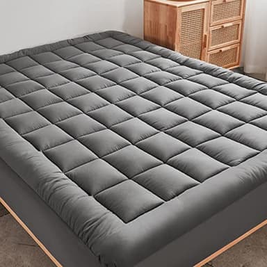 Mattress Pad Cover with Stretches to 18” Deep Pocket Fits Up to 8”-21” Cooling Bed Topper,Soft and Breathable Mattress Protector Cover (Gray, Queen) - Image 7