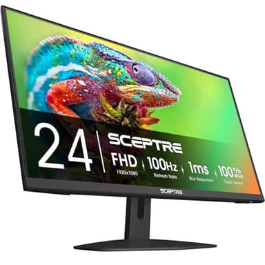 Sceptre New 24-inch Gaming Monitor 100Hz 1ms DisplayPort HDMI x2 100% sRGB AMD FreeSync Build-in Speakers, Eye Care Frameless Machine Black 2024 (E248W-FW100T) - Image 6