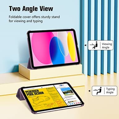ProCase for iPad (A16) 11th Generation 11 Inch 2025/ iPad 10th Generation 10.9 Inch 2022 Case, Slim Smart Cover with Translucent Hard Shell Back, Supports Touch ID, Auto Wake/Sleep -Purple - Image 4