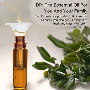 PrettyCare 4 Pack, 10 ml Essential Oil Roller Bottles with Stainless Steel Roller Ball - Refillable Leak-proof Empty Thick Amber Glass Roll on Bottles with Metal Caps for Travel, Perfume - Image 3