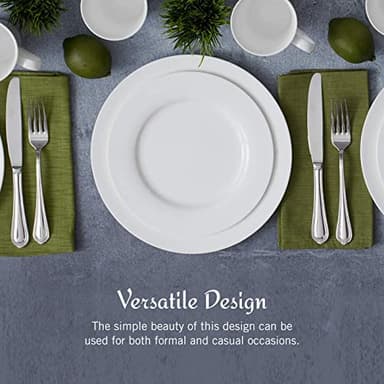 Mikasa Delray 40-Piece White Dinnerware Set, Service for 8, Durable Porcelain Plates, Bowls, and Mugs, Dishwasher and Microwave Safe - Image 5