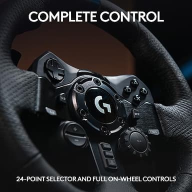 Logitech G923 Racing Wheel and Pedals, TRUEFORCE up to 1000 Hz Force Feedback, Gaming Steering Wheel PS5, PS4, PC, Mac, Genuine Leather- Black - Image 5