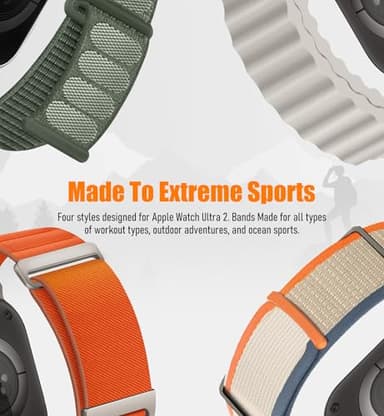 8 Pack Compatible with Apple Watch Ultra 2 Band 49mm 46mm 45mm 44mm Men Women,Breathable Trail Loop+Alpine Loop+Ocean Band+Nylon Sport Loop for iWatch Ultra2/Ultra Series 10 46 mm/9/8/7/6/SE/5/4/3 - Image 2
