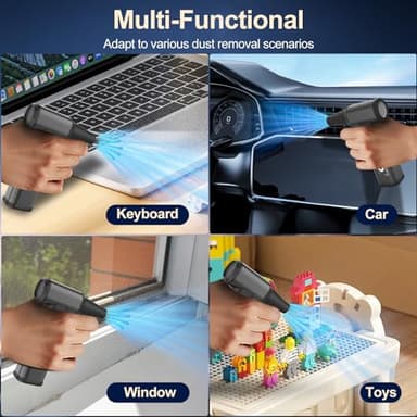 Compressed Air Duster, 180000PRM Electric Air Duster with Stepless Speed Regulation, USB Rechargeable Cordless Portable Air Blower for Home, Car, Computer, and Keyboard Cleaning - Image 4