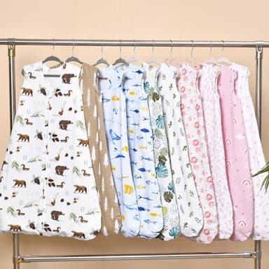 david's kids 100% Cotton Baby Sleep Sack 6-12 Months, Soft Baby Wearable Blankets with 2-Way Zipper, 2 Pack Comfy Sleeping Bags for Infant Newborn Boys Girls Neutral, Medium Size, Leaf - Image 7