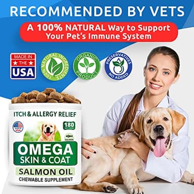 BARK&SPARK Omega 3 for Dogs - 180 Fish Oil Treats for Dog Shedding, Skin Allergy, Itch Relief, Hot Spots Treatment - Joint Health - Skin and Coat Supplement - EPA & DHA Fatty Acids - Alaskan Salmon - Image 5