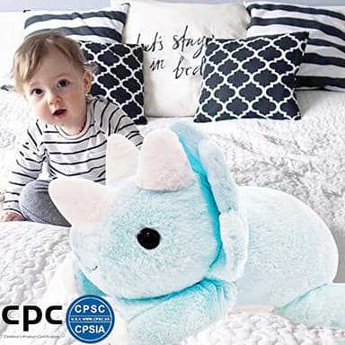 uoozii 24" | 5 Pounds Blue Dinosaur Weighted Stuffed Animals with Unscented Microwavable Heating Pad, Cute Coolable Heatable Weighted Plush Warm Gift for Kids & Adults - Image 6