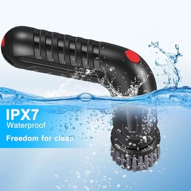 NOLYTH Electric Scrubber for Cleaning Bathroom: Cordless Spin Brush for Shower Tub Tile Floor - 2 Speed 8 Replaceable Heads IPX7 Waterproof 90 Mins Working Time - Ergonomic Design for Arthritis - Image 7