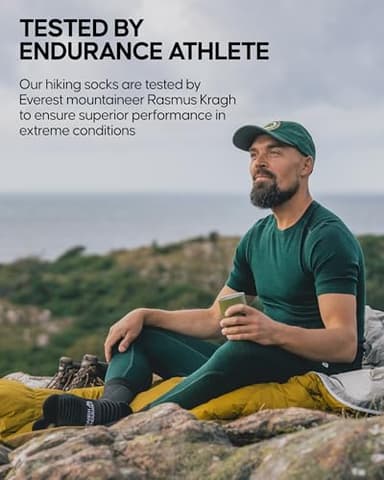 DANISH ENDURANCE Light Hiking Socks, Light Merino Wool Socks, Anti Blister, Unisex, 3 or 5-Pack - Image 5