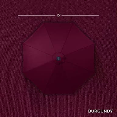 Best Choice Products 10ft Solar Polyester LED Lighted Patio Umbrella w/Tilt Adjustment and UV-Resistant Fabric - Burgundy - Image 4