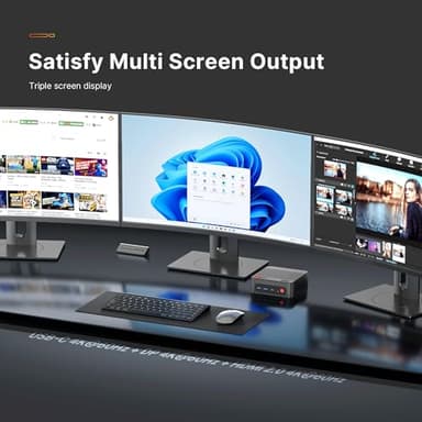 BOSGAME Mini PC P4 Plus, AMD Ryzen 7 5825U Mini Computers, 32GB DDR4 RAM 1TB m.2 NVMe SSD, Dual 2.5GbE LAN Ports/WiFi 6E/BT5.2, 4K Triple Display, Dual NVMe SSD Slots Mini Gaming PC - Image 5