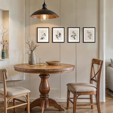 ArtbyHannah Framed Wall Art, 11x14 inch Black Plant Wall Decor with Grey Picture Frames for Dinning Room Living Room Decorations (4 Pack) - Image 3