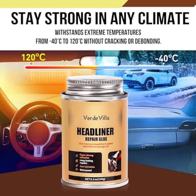 Headliner Repair Glue, Car Headliner Adhesive with Brush, Car Roof Liner Fabric Adhesive, Upholstery Glue for Cars,Headliner Repair Kit, Suitable for Automotive interiors, Fabric, Leather - Image 5