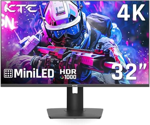 KTC 32 Inch 4K Mini LED Monitor, Fast IPS, HDR1000 144Hz 1ms MPRT Gaming Monitor,Type-C 45W, HDMI/DP/USB,RGB Light, Swivel/Height/Pivot/Tilt Adjust, VESA, Computer Monitor for Gaming & Designer - Image 1