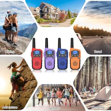 Walkie Talkies for Adults- WokTok Long Range 2 Way Radio for Camping Hiking Hand Held Hiking Accessories Camping Gear Xmas Birthday Gift for Kids,SOS Siren,NOAA Weather Alert,4 Radios - Image 6