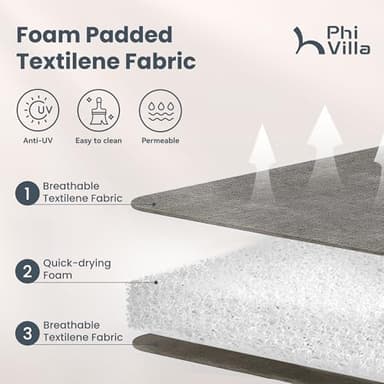 PHI VILLA Swivel Outdoor Chairs Set of 4, All Weather Mesh Fabric Patio Dining Chair with Padded Textilene & E-Coating Metal Frame for Deck Lawn Garden - Image 4