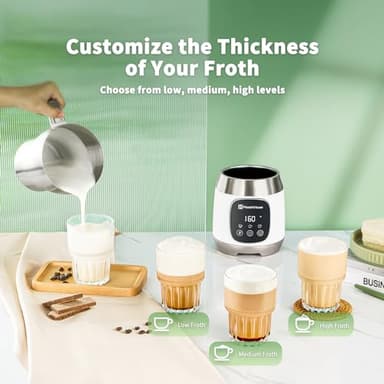 Maestri House Milk Frother, 21OZ Variable Temp and Froth Thickness Milk Frother and Steamer, Smart Touch Control Milk Warmer, Dishwasher Safe, Memory Function for Latte Cappuccino Hot Chocolate - Image 2