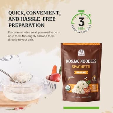 52USA Organic Konjac Shirataki Noodle, Low Carb Pasta 52.8 Oz (1500 g), Angel Hair, Fettuccine, USDA Organic Healthy Spaghetti Noodles (3 Variety - 6 Pack Inside), Keto and Paleo Friendly, Low Calorie, Sugar Free, Vegan, Ready to Eat - Image 4