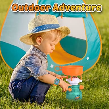 FUN LITTLE TOYS Pop Up Play Tent with Camping Gear and Tools Set, Outdoor Toys for Kids - Image 2