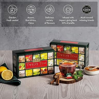 Ahmad Tea Variety Gift Box, 60 Foil Enveloped Teabags, Twelve Teas, 1 Count - Image 7