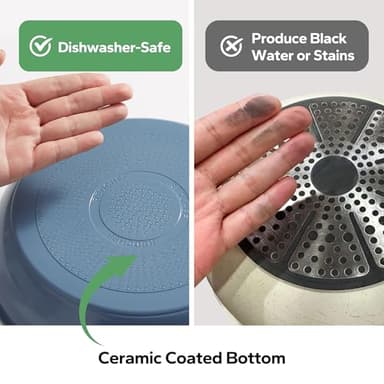 Redchef Ceramic Cookware Set, Removable Handle Pots and Pans Non-Stick, Rv Cookware Set, Non-Toxic Pots and Pans Set No PFAS, PTFE, PFOA, Detachable Pots and Pans, Dishwasher & Oven Safe(Blue) - Image 3