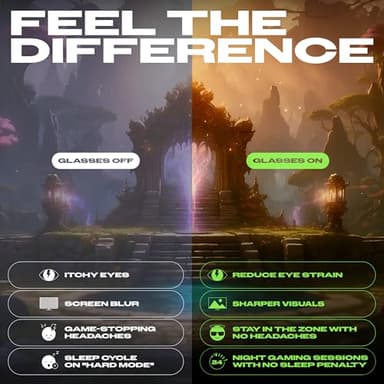 Titan Gaming Glasses, Anti Blue Light Glasses Men, UV400 Protection Blue Light Blocking Glasses for Computer Eye Strain - Image 5